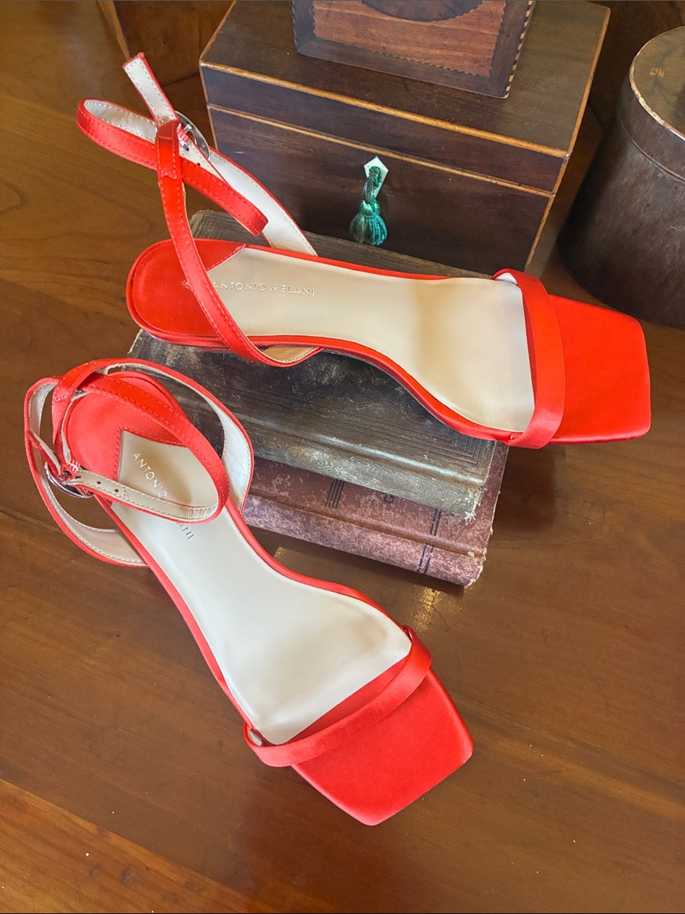 Antonio Melani Fina Satin Dress Sandals - Picture 3 of 9